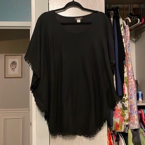Black sweater poncho